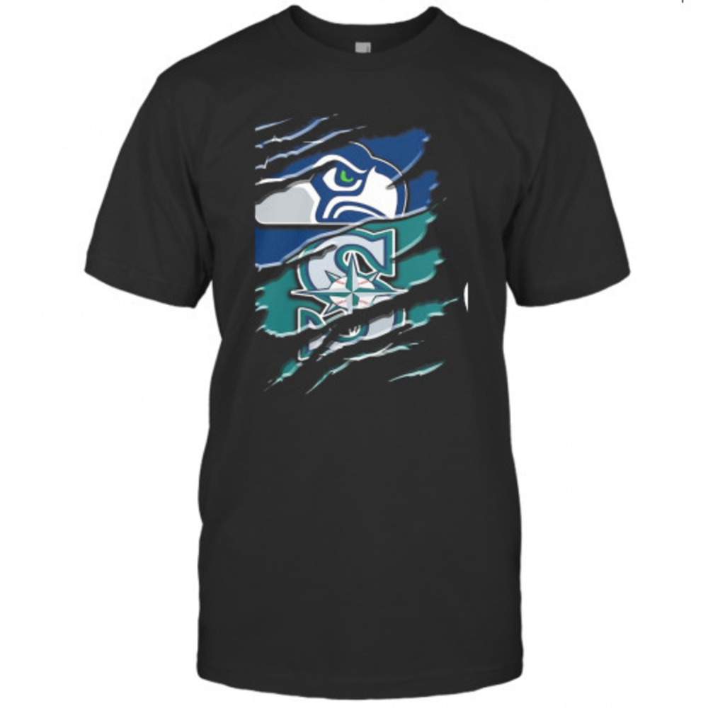 Seattle Seahawks And Seattle Mariners Football Tshirt